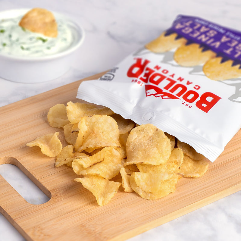 Boulder Canyon Malt Vinegar & Sea Salt Potato Chips, 2 oz., 8/Box (220-02560)