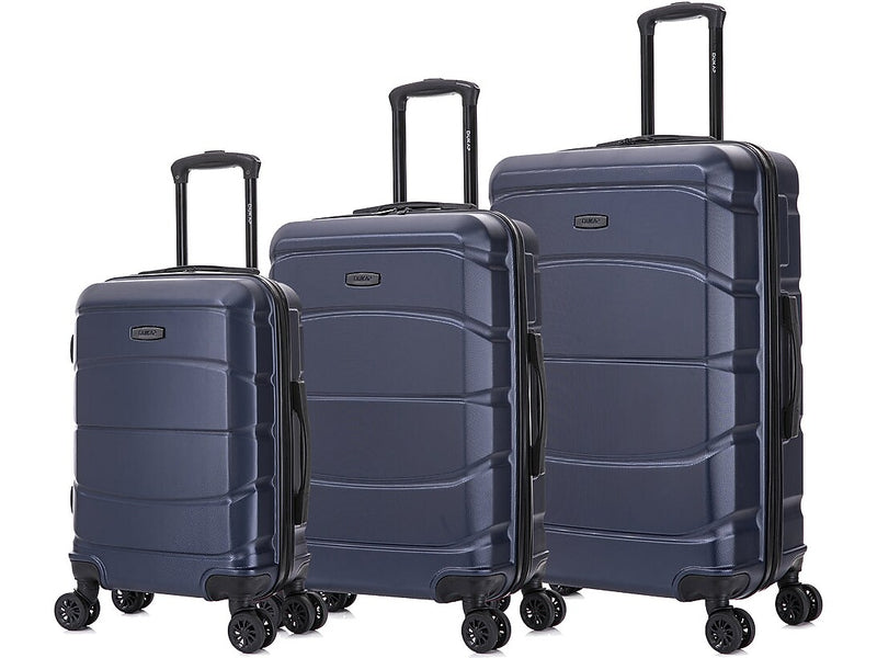 DUKAP Sense 3-Piece Hardside Spinner Luggage Set, TSA Checkpoint Friendly, Blue (DKSENSML-BLU)