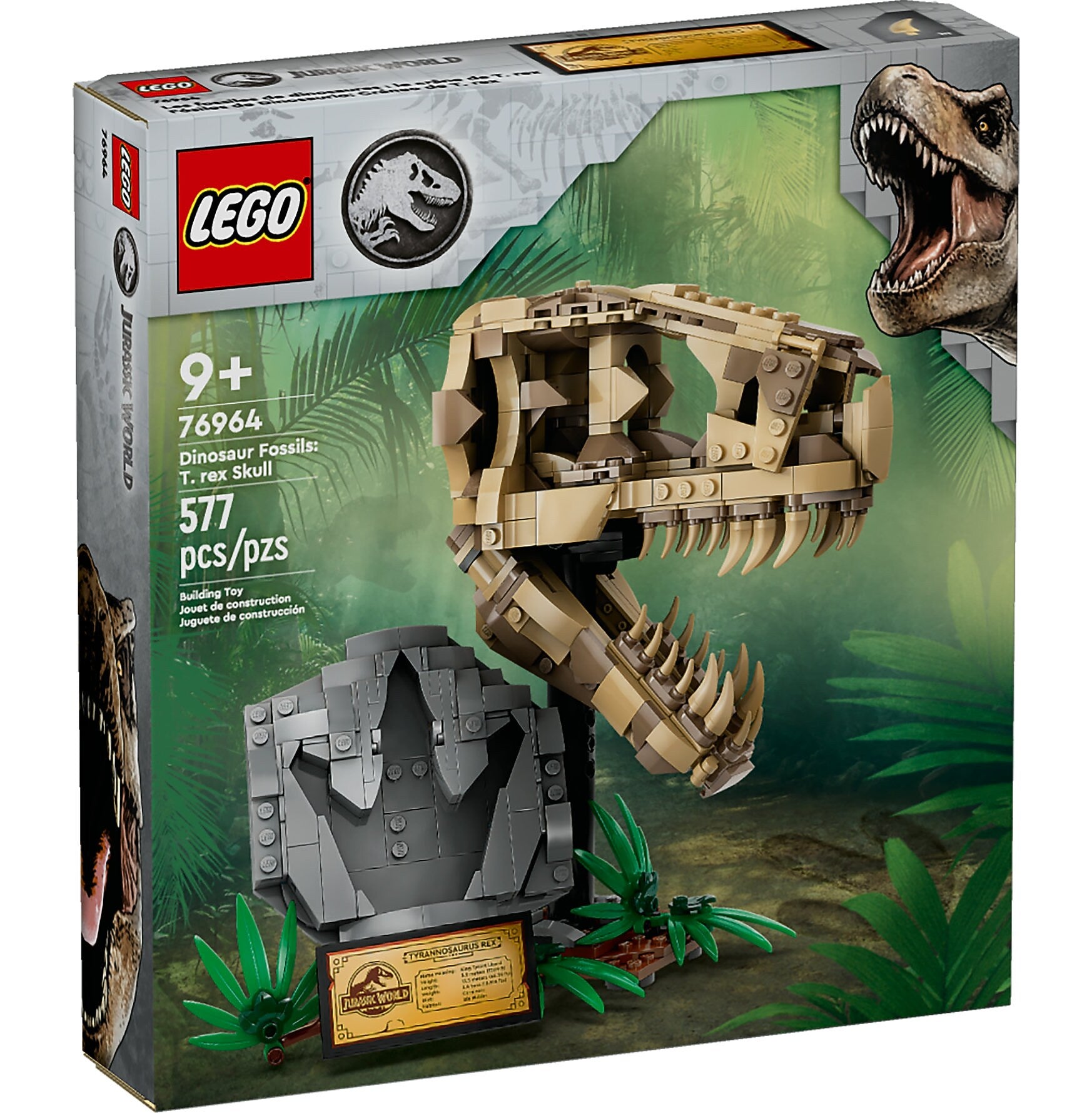 LEGO Jurassic World Dinosaur Fossils: T. rex Skull, 577 Pieces (76964)