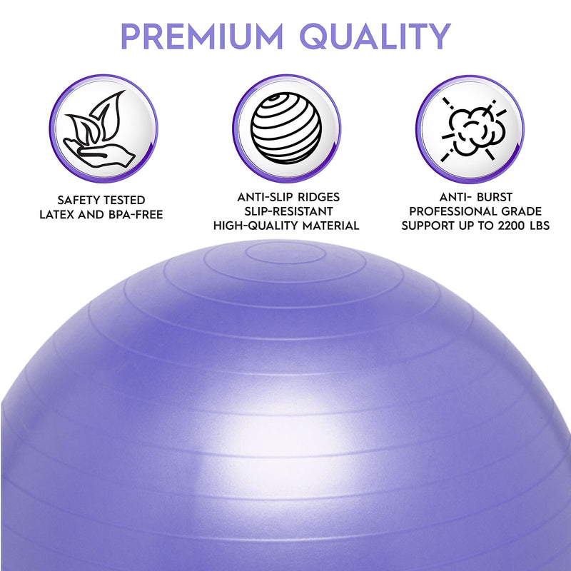 Bouncy Bands Balance Ball, 55cm, Purple (BBAWBS55PU)