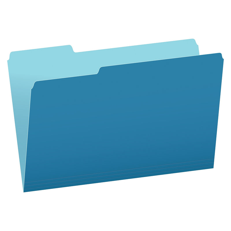 Pendaflex Recycled File Folder, 1/3-Cut Tab, Legal Size, Blue, 100/Box (43501/3BLU)