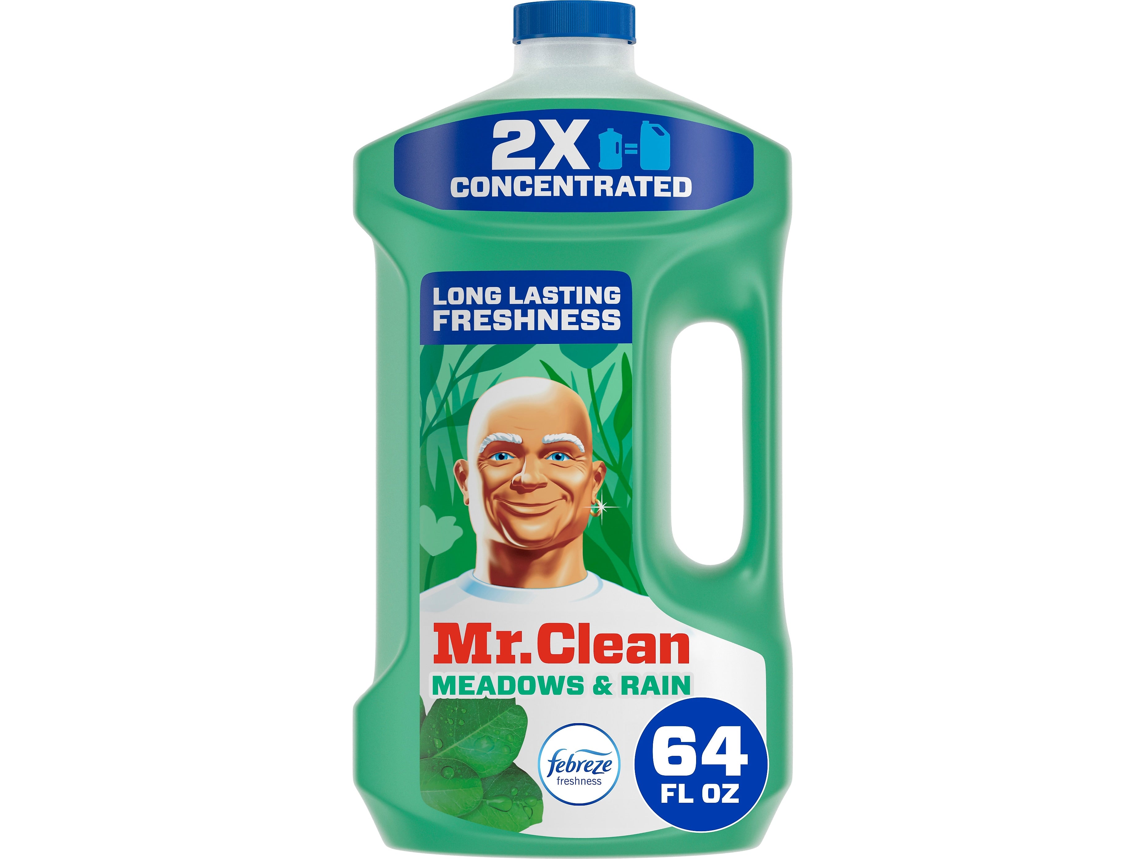 Mr. Clean Multi-Surface Cleaner, Febreze Meadows & Rain Scent, 64 Fl. Oz., 4/Carton (10725)