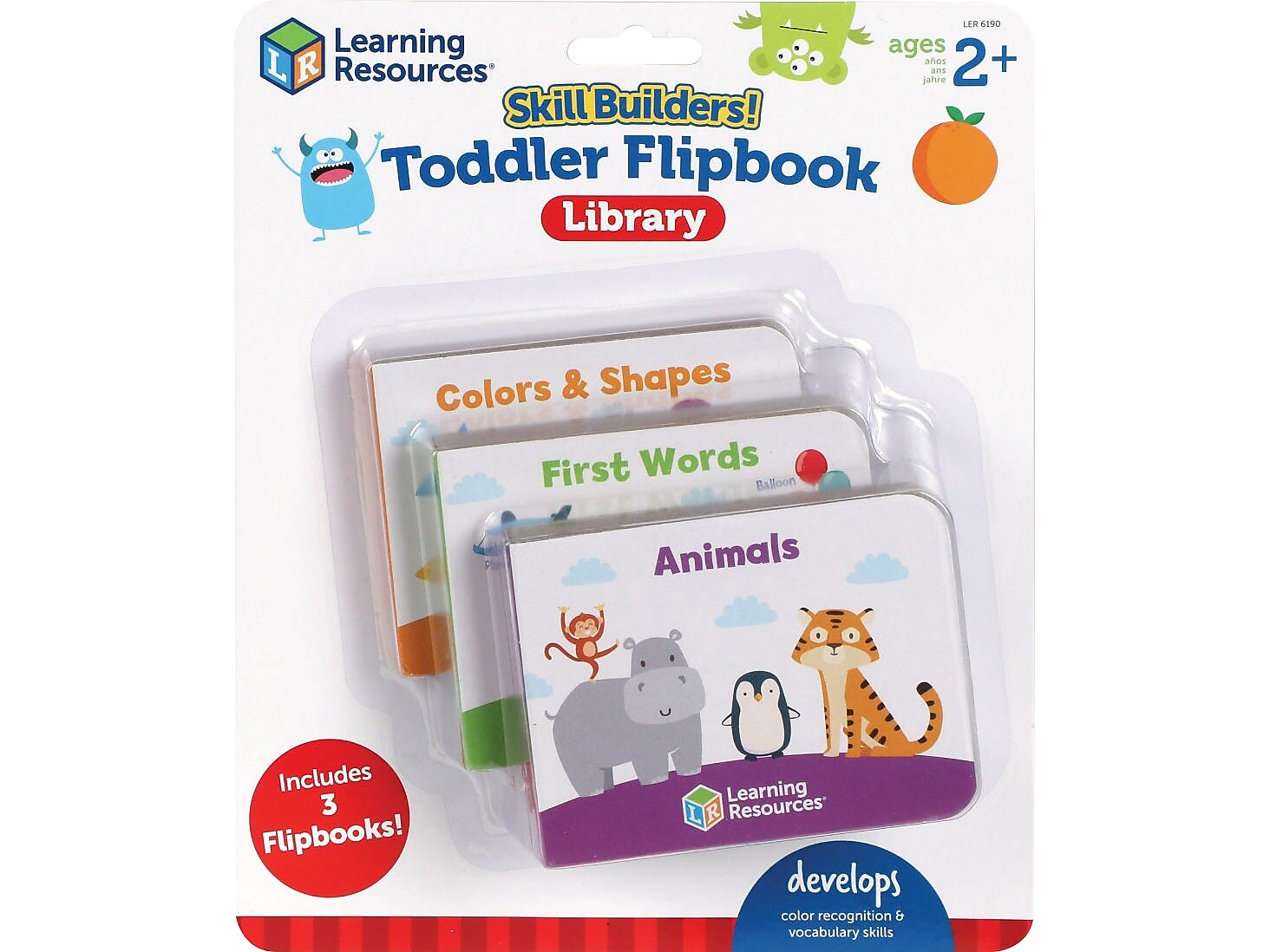 Learning Resources Skill Builders! Toddler Flash Card Flip-Books, 3 Books/Set (LER6190)