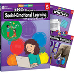 Shell Education 180 Days Social-Emotional Learning, Writing, & Spelling Grade 5, 3/Set (SEP147657)