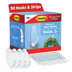 Command Medium Hooks Cabinet Pack, 2 lb., Clear, 50/Pack (17091CABPK)