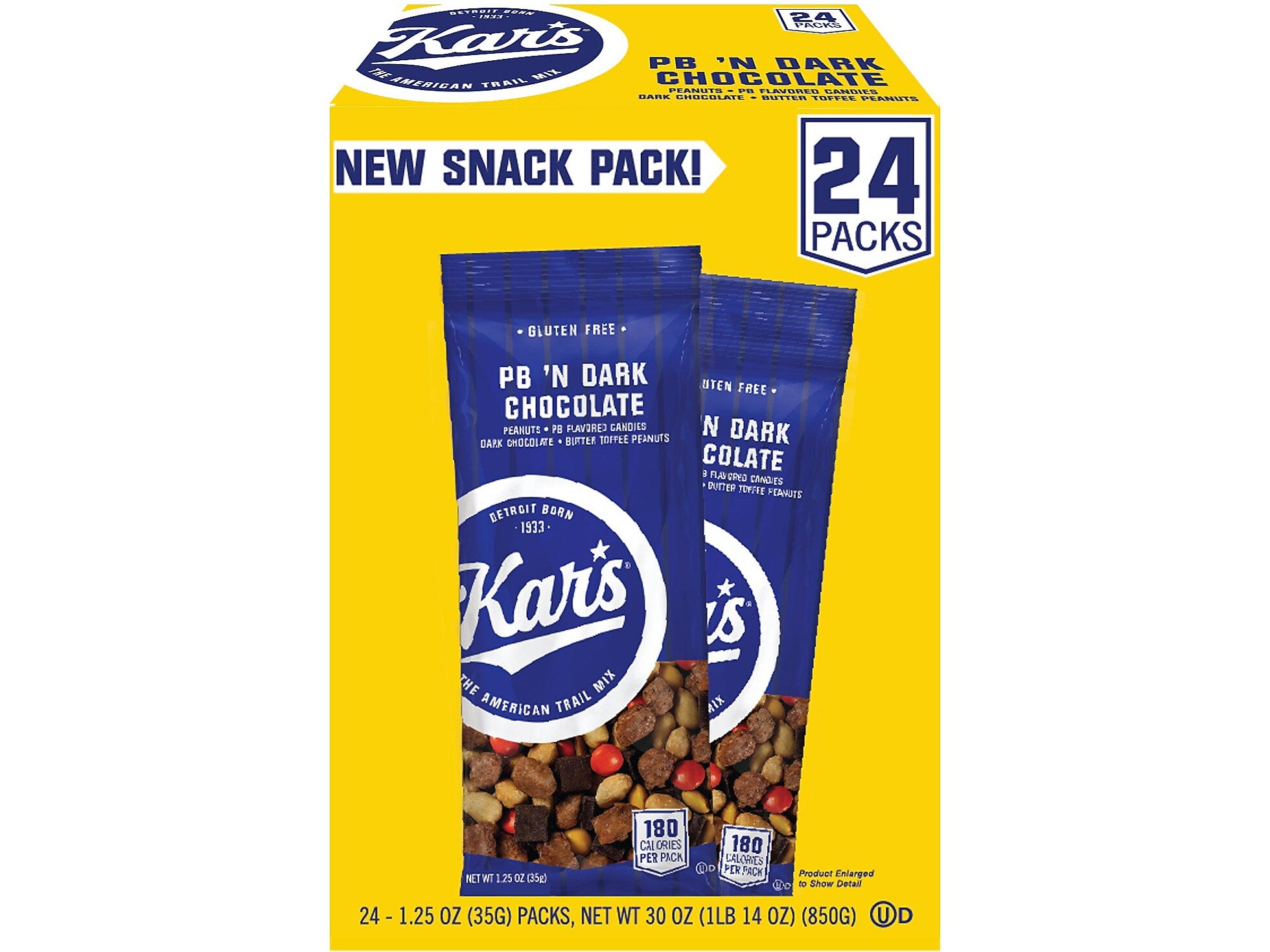 Kars Peanut Butter 'N Dark Chocolate Gluten-Free Trail Mix, 1.25 oz., 24/Box (8037)