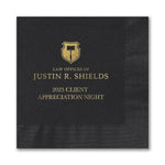Black Luncheon Napkin - Foil Imprint, 100/BX
