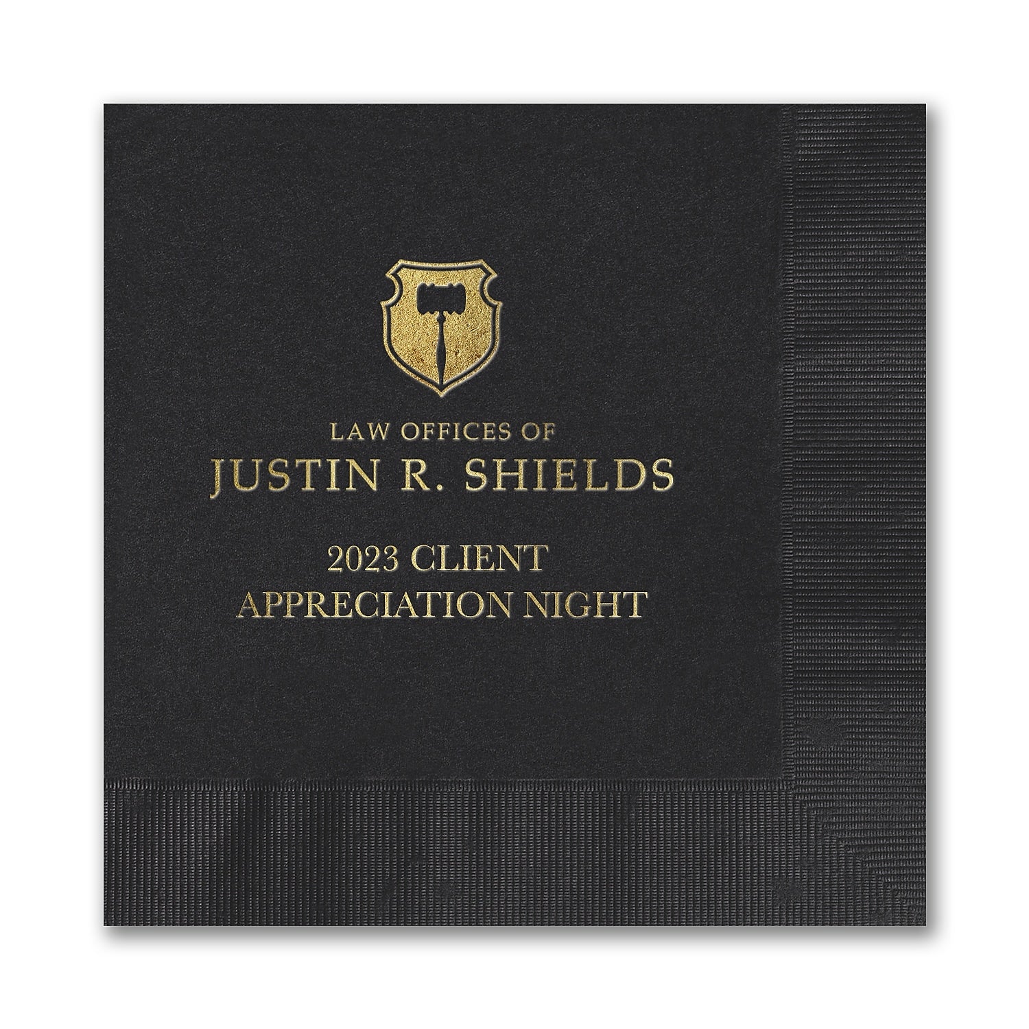 Black Luncheon Napkin - Foil Imprint, 100/BX