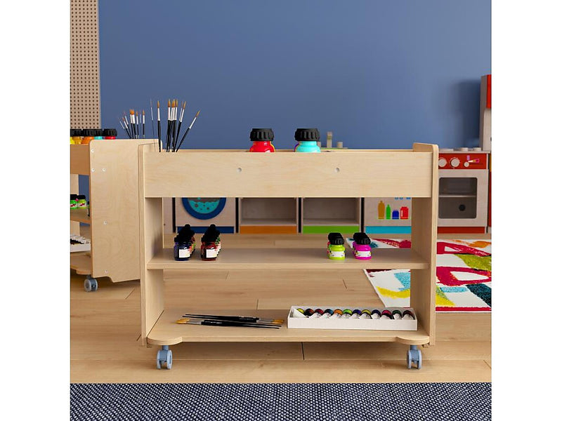 Flash Furniture Bright Beginnings Mobile 5-Section Storage Cart, 24.5"H x 31"W x 16"D, Natural Birch Plywood (MK-KE24145-GG)