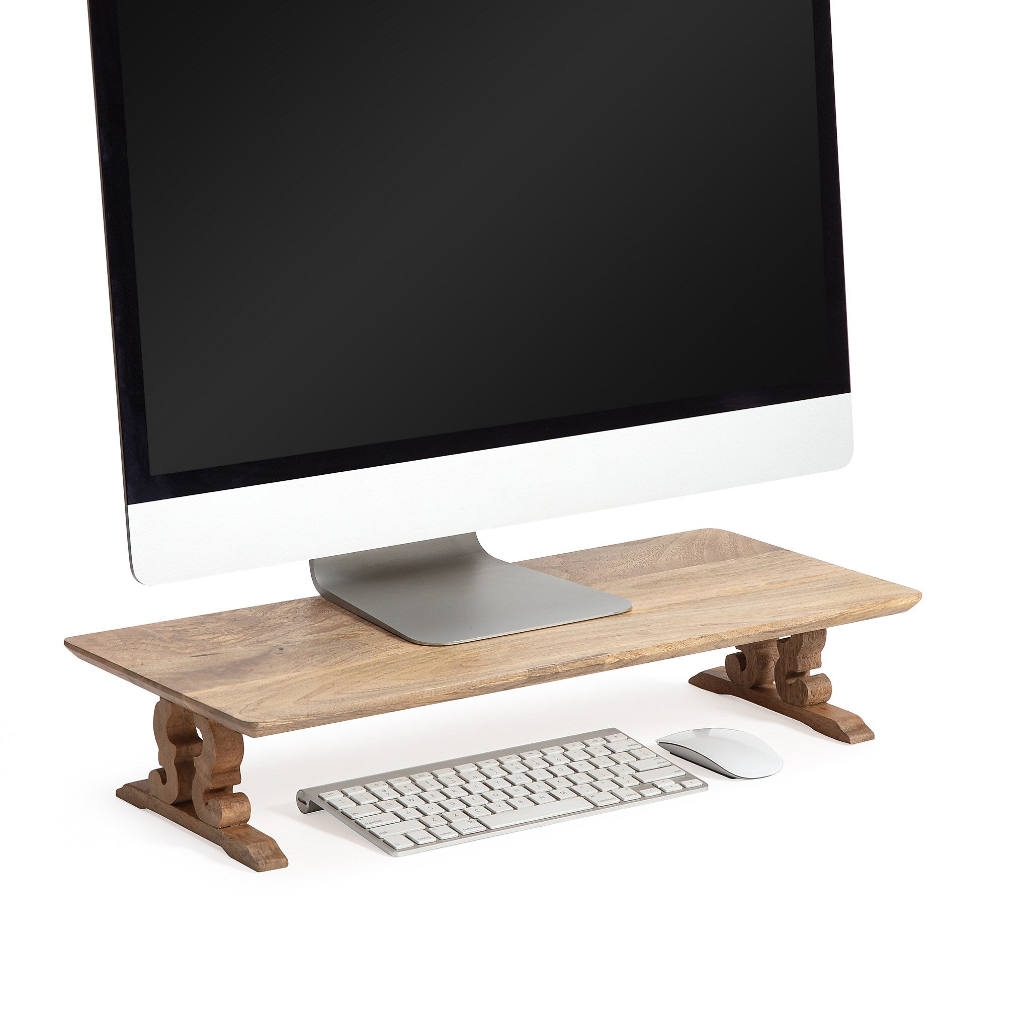 Anji Mountain Acacia Wood Monitor Stand, Up to 32" Monitor, Natural (MS-MNG-02MNG)