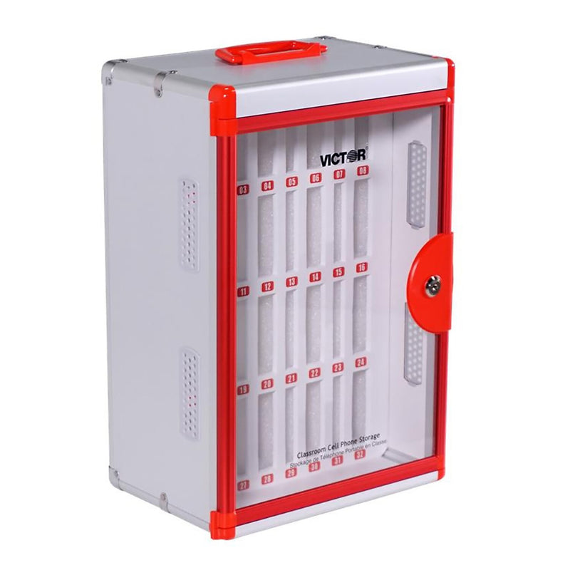 Victor Technology Aluminum Classroom Cell Phone Locker, 18.5" x 12.8" x 8.61", Multicolored (VCTPB032)
