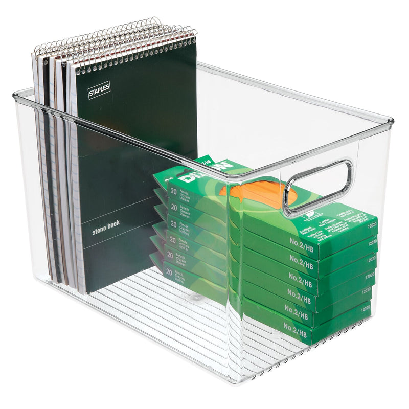 iDESIGN Plastic Storage Bin, 7.75" x 8"x 12", Clear, 4/Pack (28105M4)