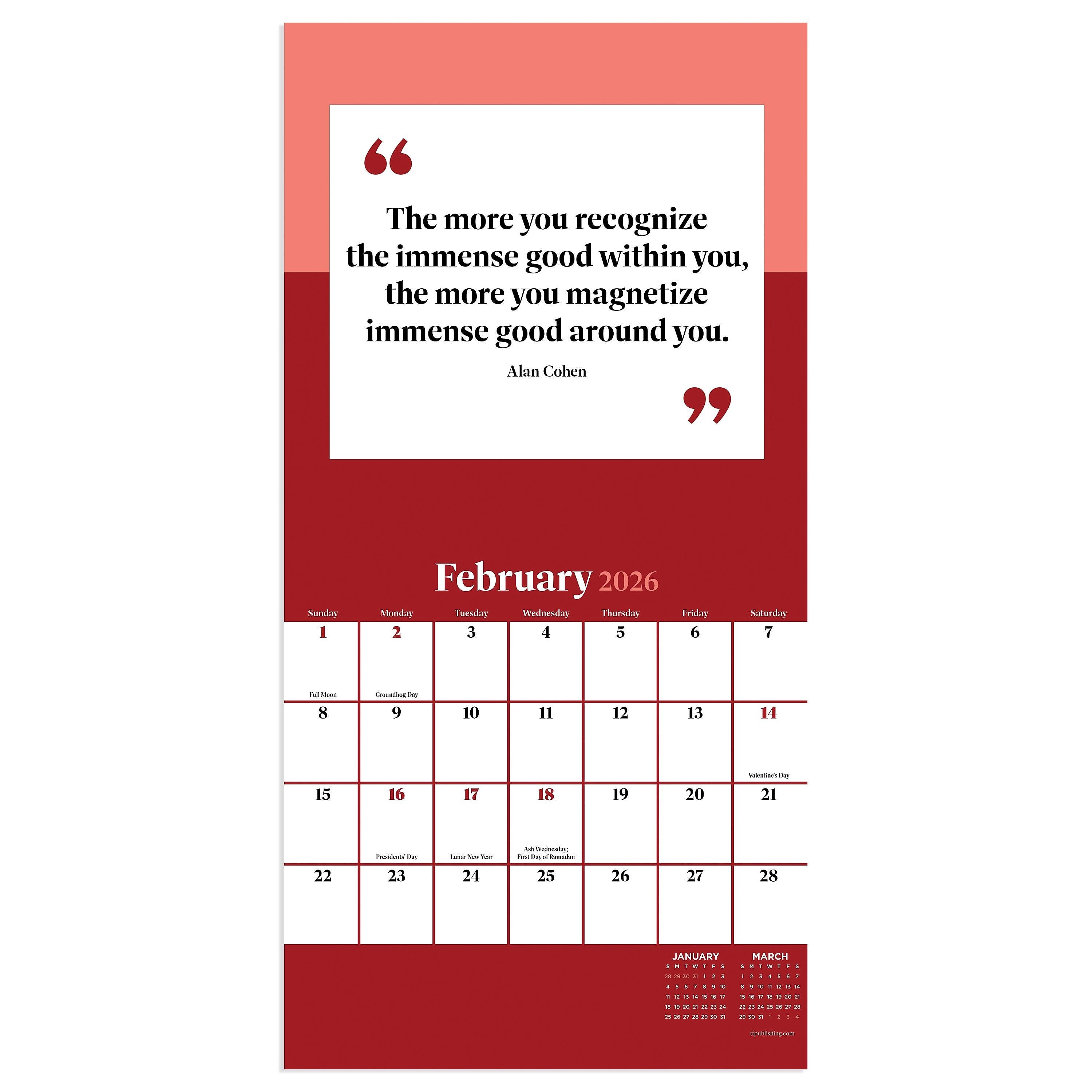 2026 TF Publishing 12" x 17" TF Publishing 7" x 7" Inspire Mini Calendar 26-2107