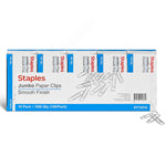 Staples Smooth Jumbo Paper Clips, Silver, 1000 Clips/Pack, 10/Pack(A7026605/72578)