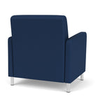 Lesro Ravenna Vinyl Guest Chair, Patriot Plus Imperial Blue/Brushed Steel (RV1201.FBS-01PPIB)