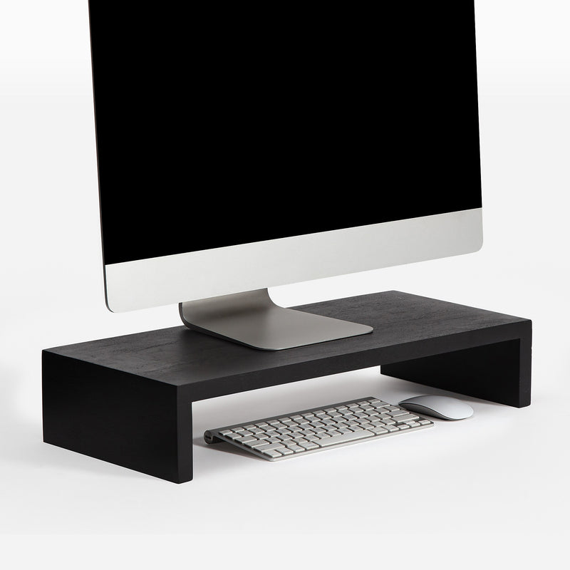 Anji Mountain Mango Wood Monitor Stand, Up to 32" Monitor, Black (MS-FNG-BLK)