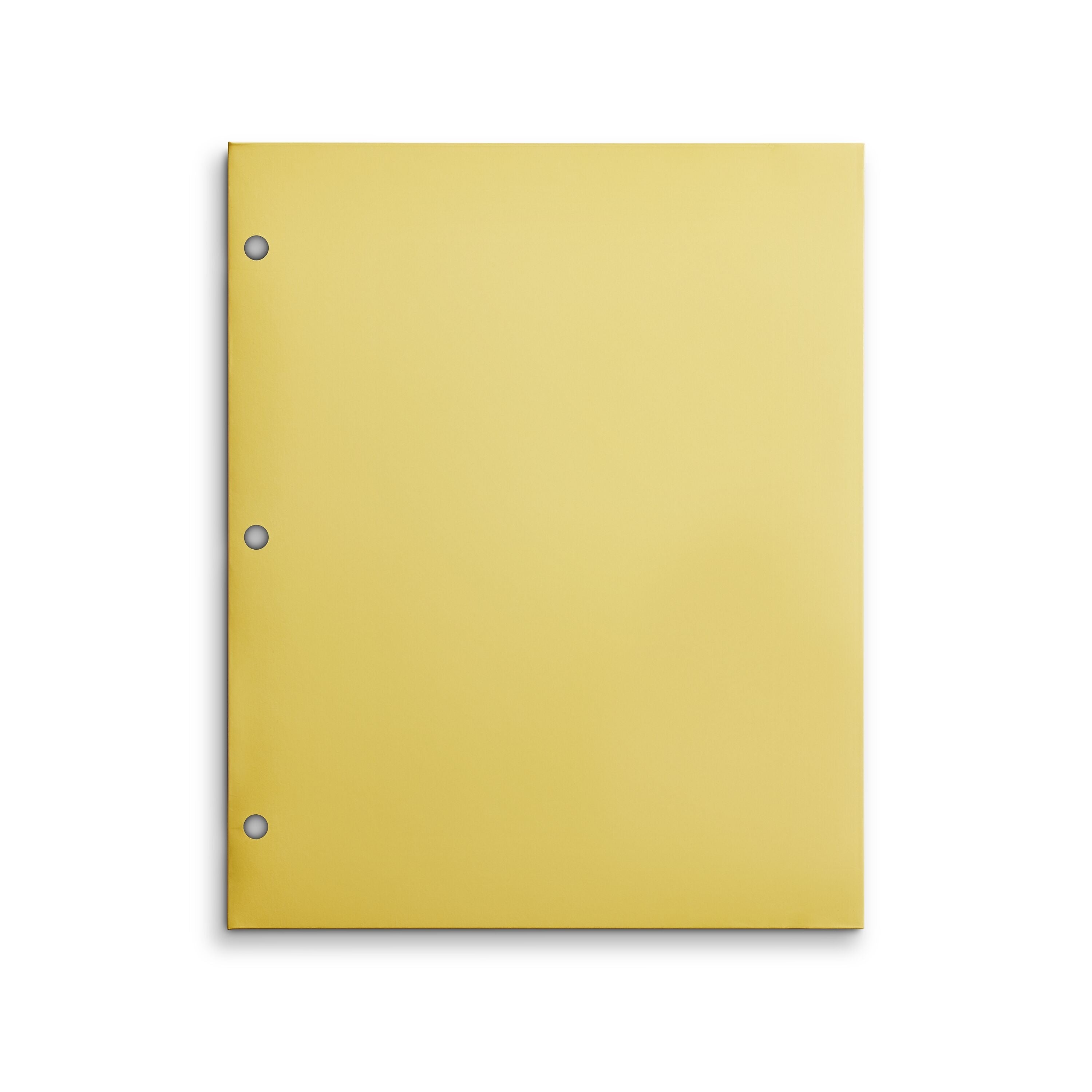 Staples 3-Hole Punched 4-Pocket Paper Presentation Folder, Yellow (ST56211-CC)