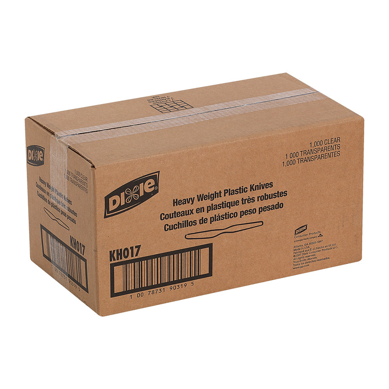 Dixie Plastic Knife, Heavy-Weight, Clear, 1000/Carton (KH017)