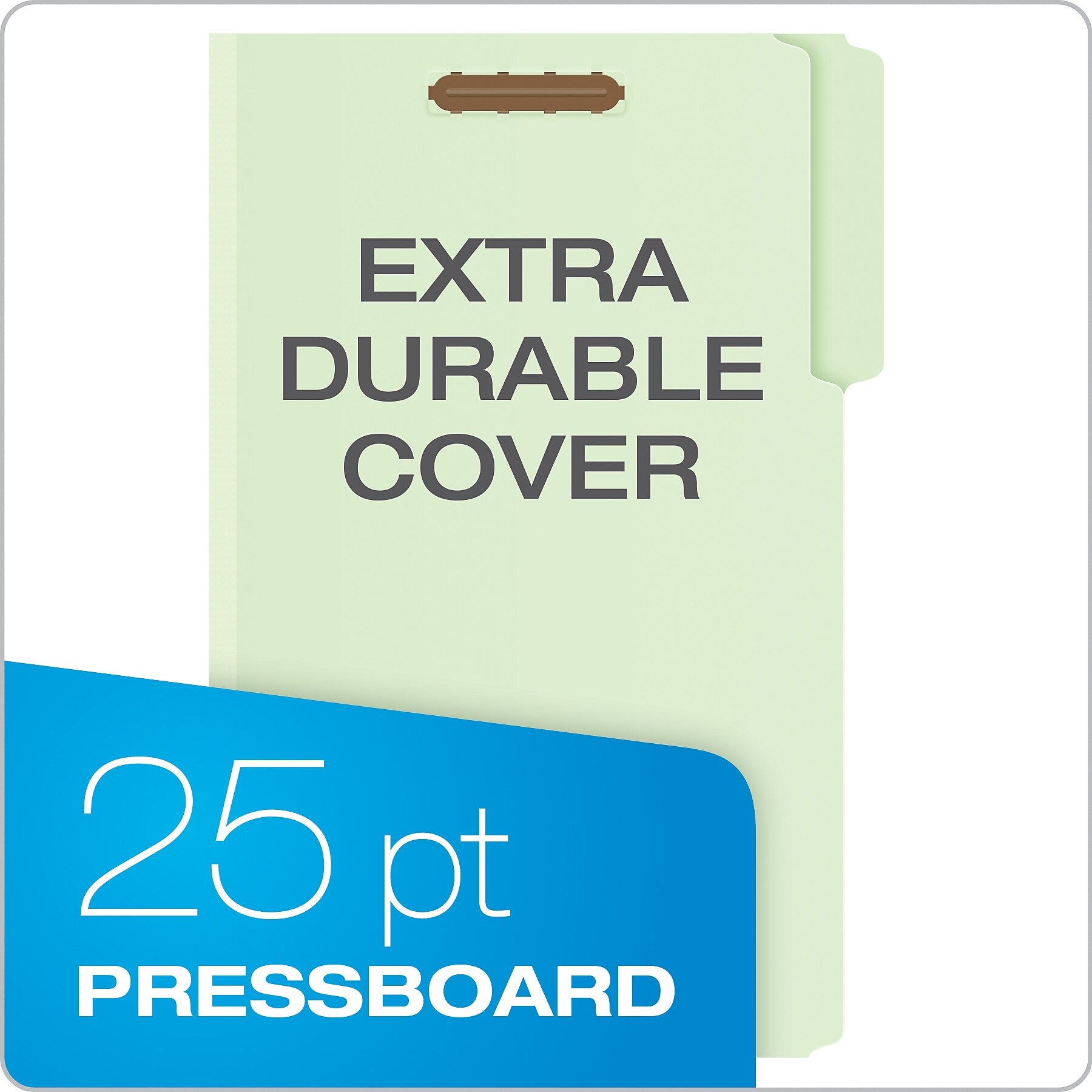 Pendaflex 30% Recycled Heavy Duty Pressboard Classification Folder, 3" Expansion, Legal Size, Light Green, 25/Box (PFX17187)