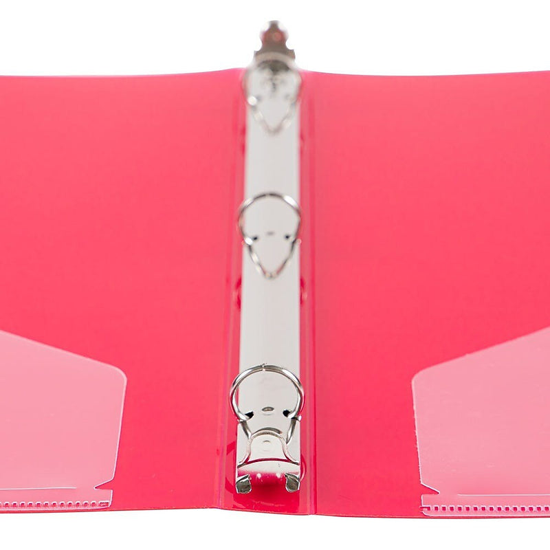 JAM Paper 1/2" 3-Ring Flexible Poly Binder, Fuchsia Pink (PB75237FU)