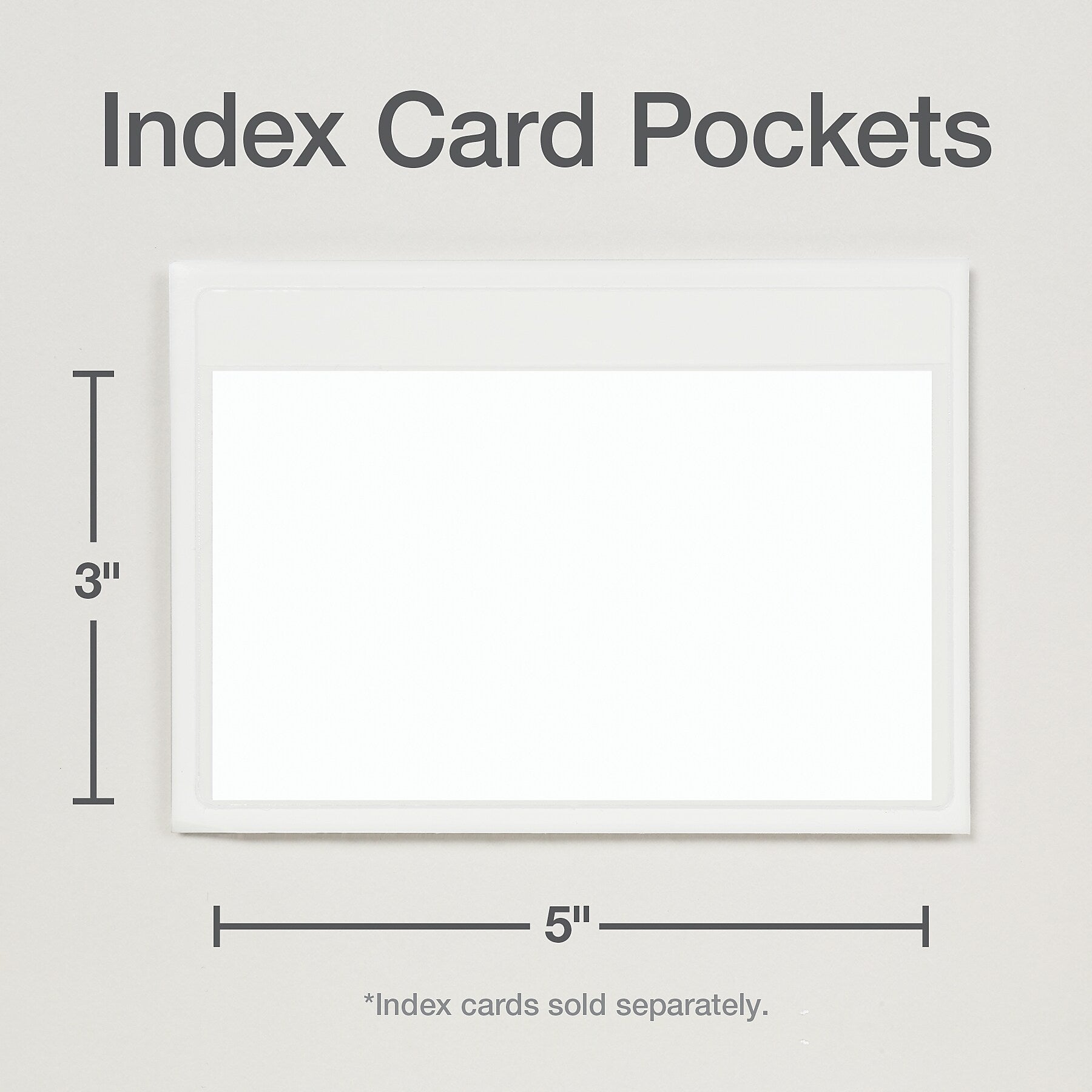 Cardinal HOLD IT Index Card Pocket, Clear, 100/Box (CRD 21150CB)