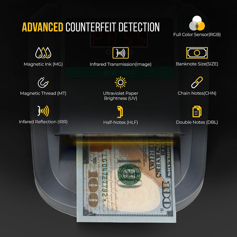 Kolibri KCD-1000 Counterfeit Detector, Gray (KCD-1000)