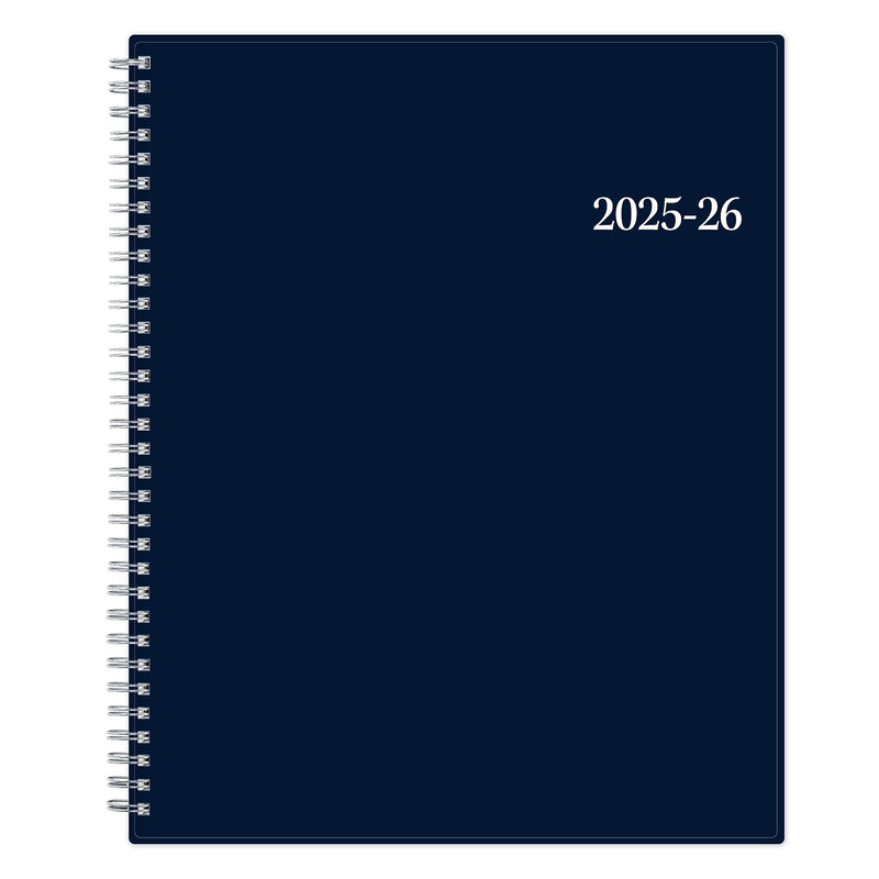 2025-2026 Blue Sky Collegiate 8.5" x 11" Academic Year Weekly & Monthly Planner, Plastic Cover, Navy (148672-A26)