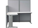 Bush Business Furniture Office in an Hour 63"H x 65"W L-Shaped Cubicle Panel Workstation, Pure White (WC36194-03K)