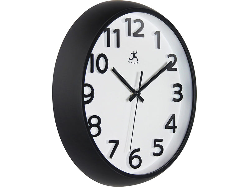 Infinity Instruments Wall Clock, 10.75"Dia. (20296BK-WH)
