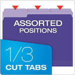 Pendaflex Recycled File Folder, 1-Tab, Assorted, Letter Size, Violet, 100/Box (4210 1/3 VIO)
