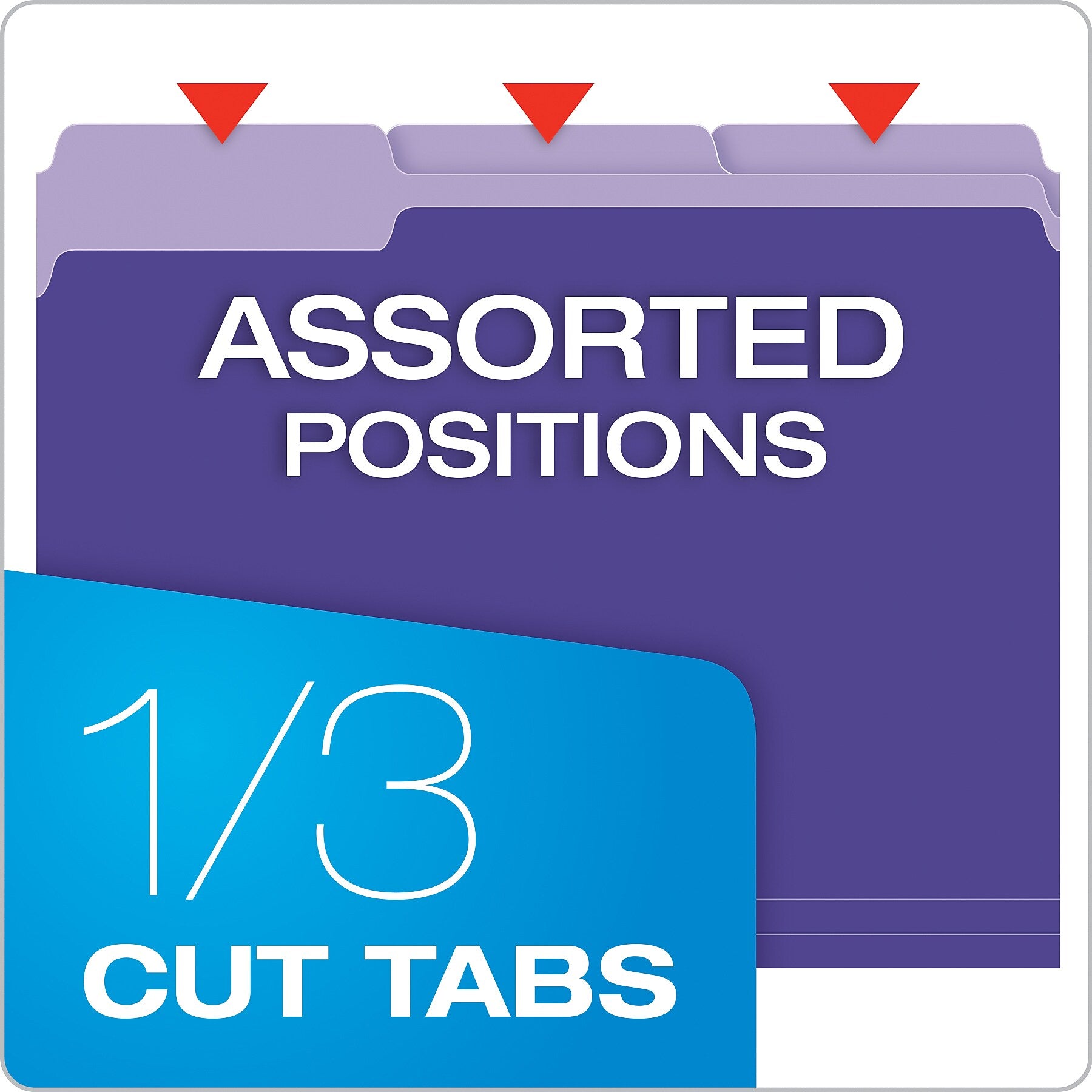 Pendaflex Recycled File Folder, 1-Tab, Assorted, Letter Size, Violet, 100/Box (4210 1/3 VIO)