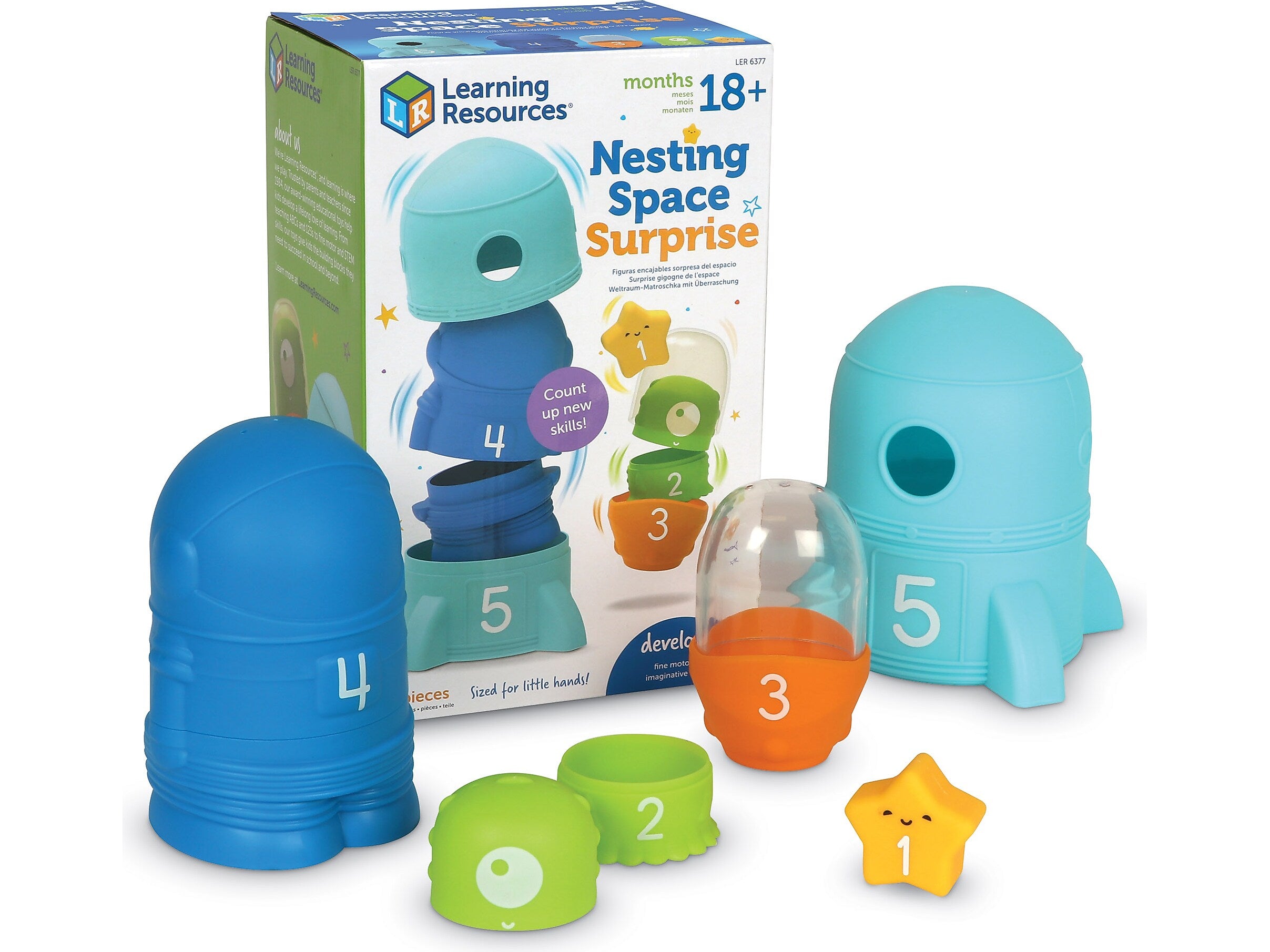 Learning Resources Space Surprise Nesting Toys, 5/Set (LER6377)