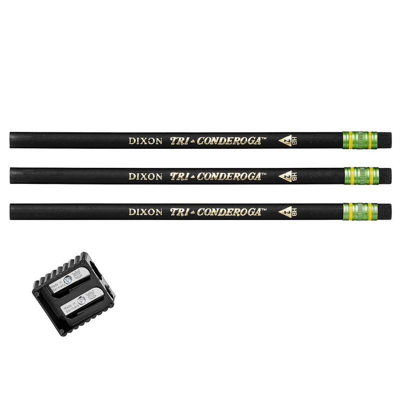 Dixon Tri-Conderoga The World's Most Comfortable Pencil Wooden Pencils, No. 2 Medium Lead, Dozen (22500)