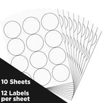 JAM Paper Laser/Inkjet Round Shipping Labels, 2.5" Dia, White, 120/Pack (2147615066)