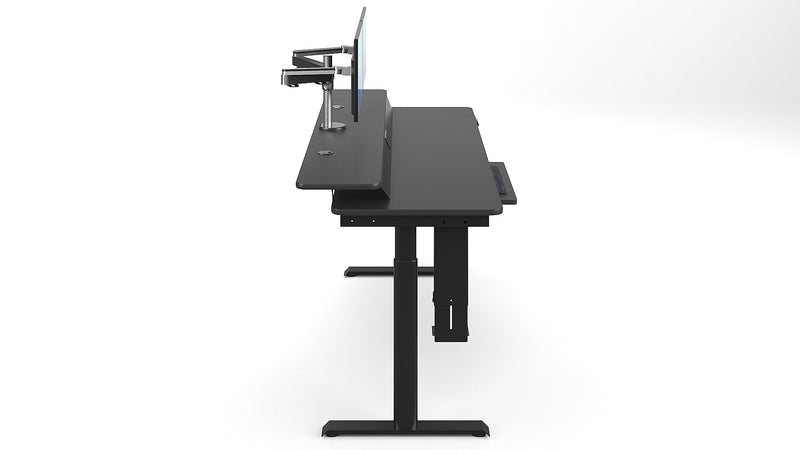 VersaDesk PowerLift Split-Level 72"W Electric Rectangular Adjustable Standing Desk, Black (PL2SD7230-BB)