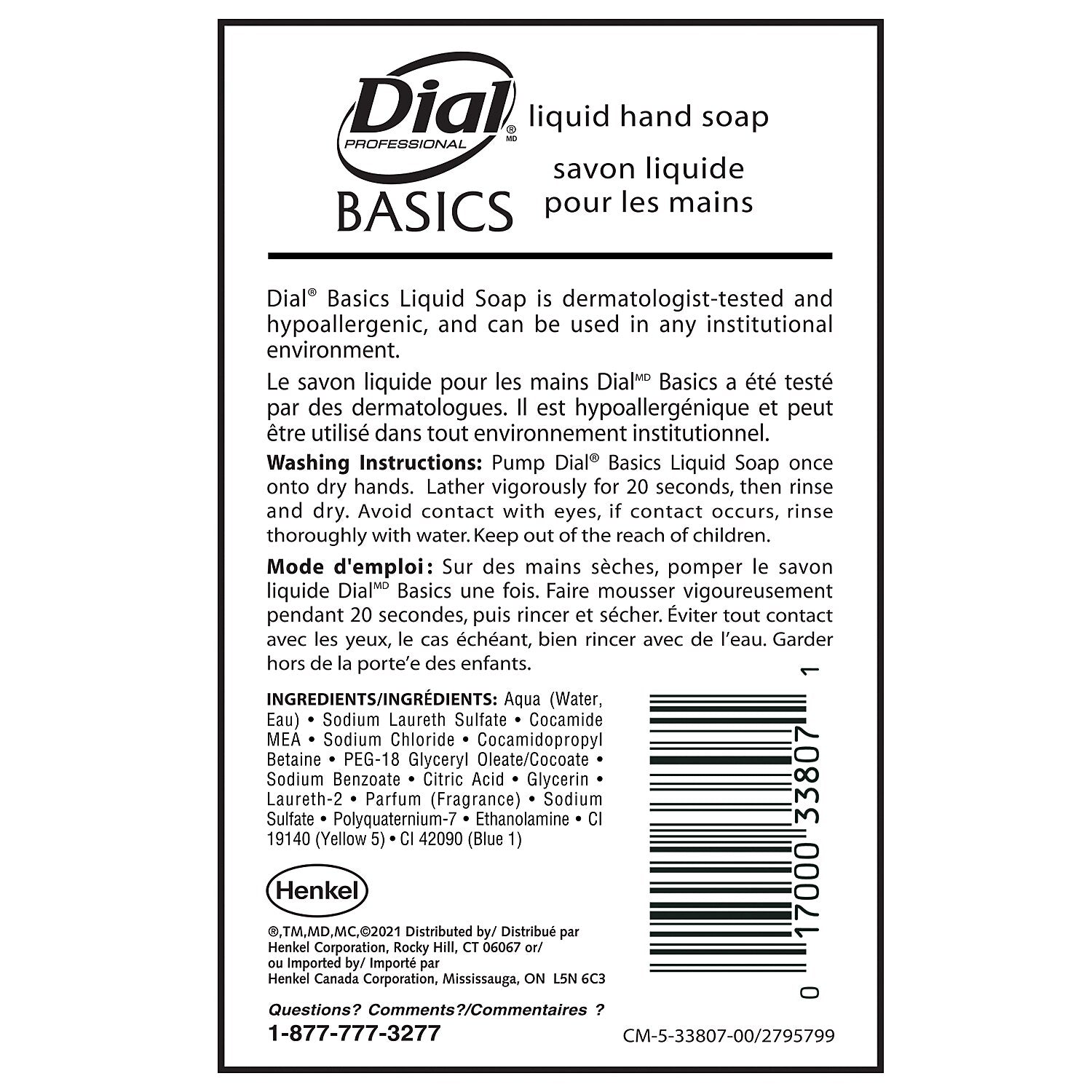 Dial Basics Liquid Hand Soap Refill, Floral, 128 Oz. (06047)