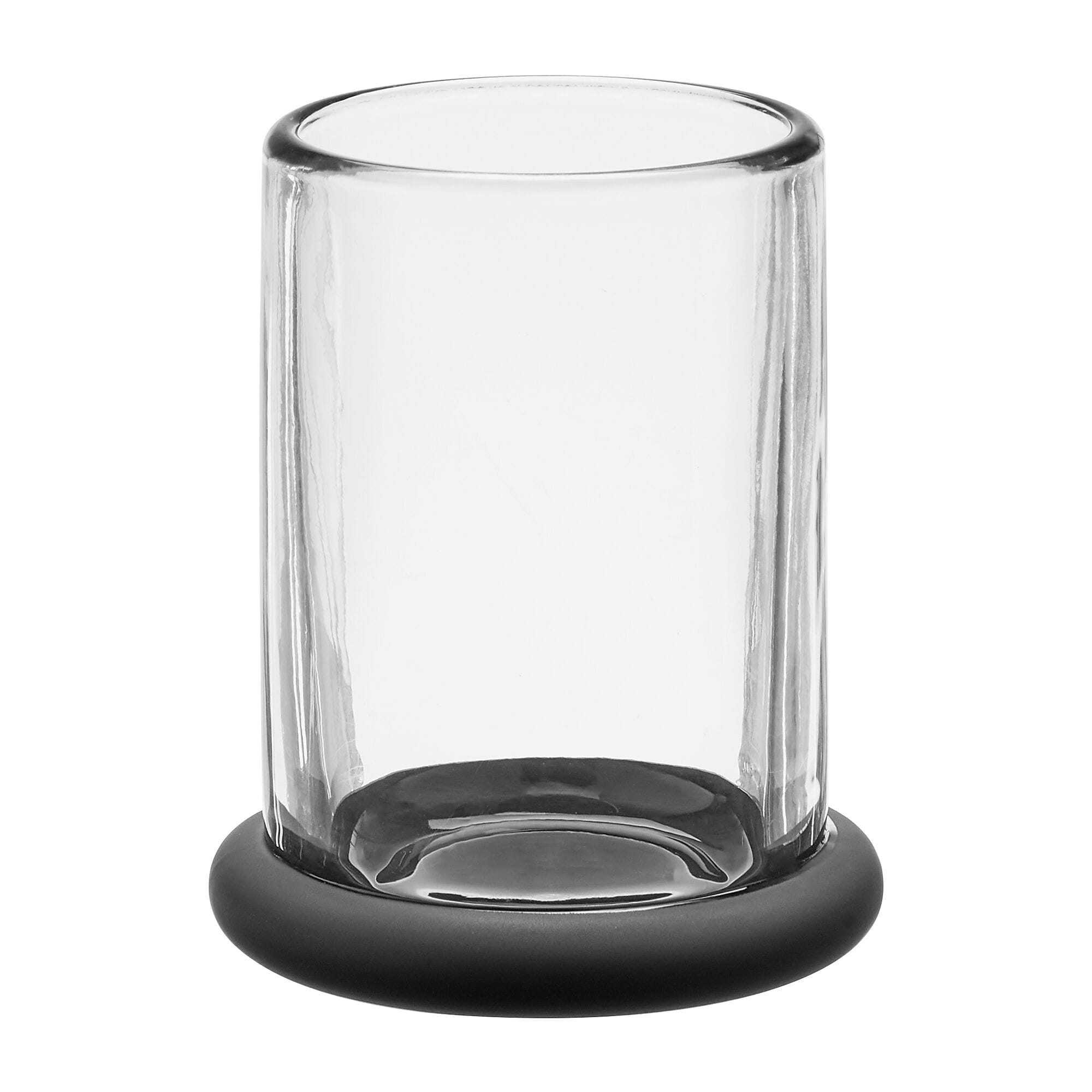 mDesign Glass Pencil Cup, Clear/Matte Black (26031)