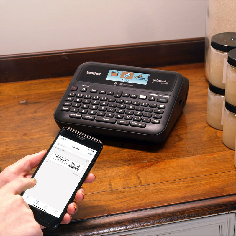 Brother P-touch Desktop Non-Thermal Label Maker with Bluetooth, Black (PT-D610BT)