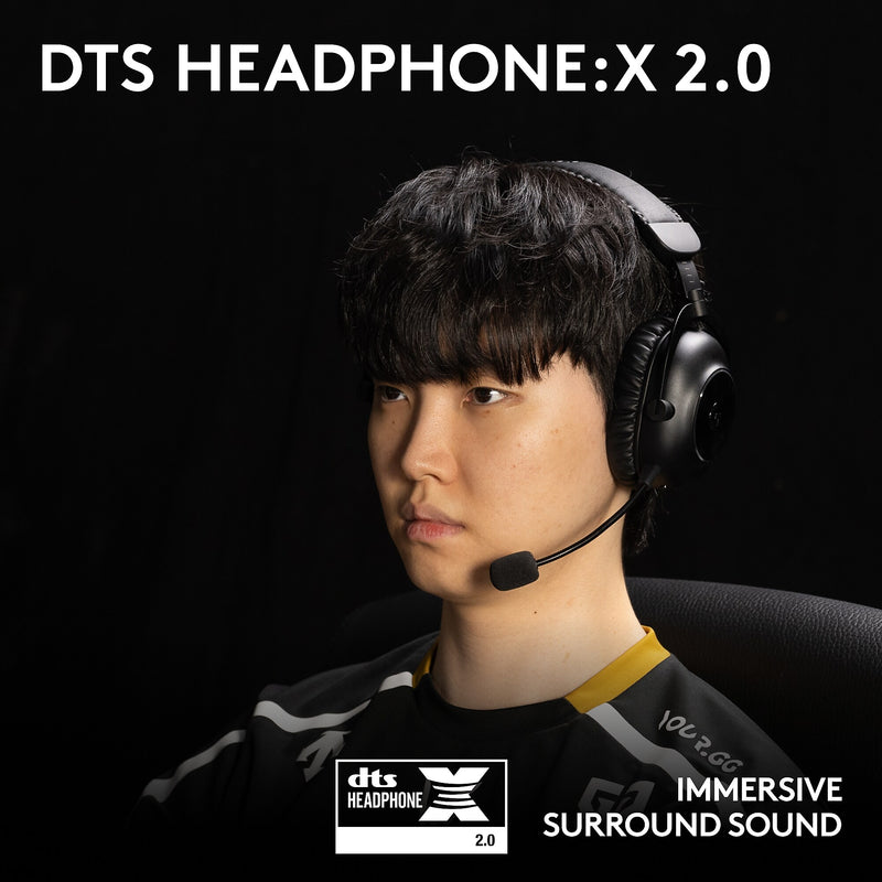Logitech PRO X 2 LIGHTSPEED Wireless Bluetooth Stereo Gaming Over-the-Ear Headset, 3.5mm, White (981-001268)