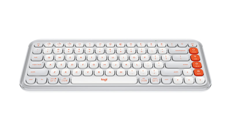 Logitech POP Icon Keys Wireless Keyboard, Off White/Orange (920-012935)