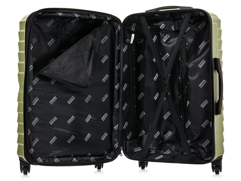 InUSA Aurum 23.65" Hardside Carry-On Suitcase, 4-Wheeled Spinner, Green (IUAUR00S-GRN)