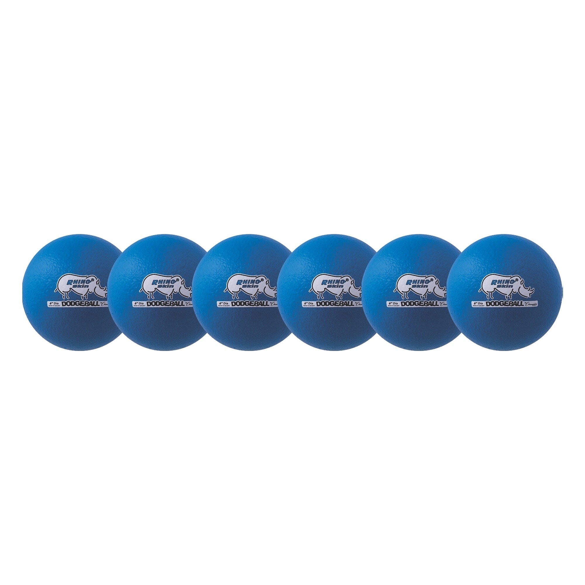 Champion Sports 6" Rhino Skin Foam Dodgeball  Set, Neon Blue, 6/Set (CHSRXD6NBLSET)