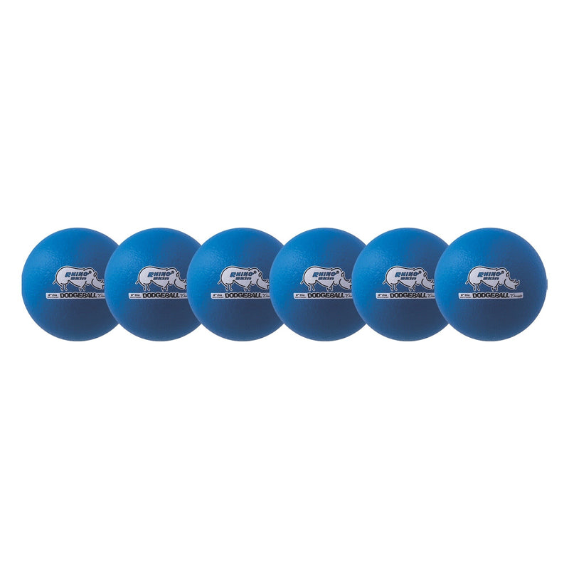 Champion Sports 6" Rhino Skin Foam Dodgeball  Set, Neon Blue, 6/Set (CHSRXD6NBLSET)