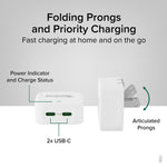 Plugable 40W Dual USB-C Wall Charger, White (PS-40C2W)