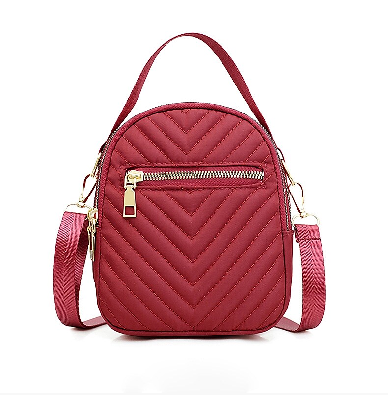 Nicci Polyester Cross-Body Quilted Bag, Red (CB3240510C-RED)