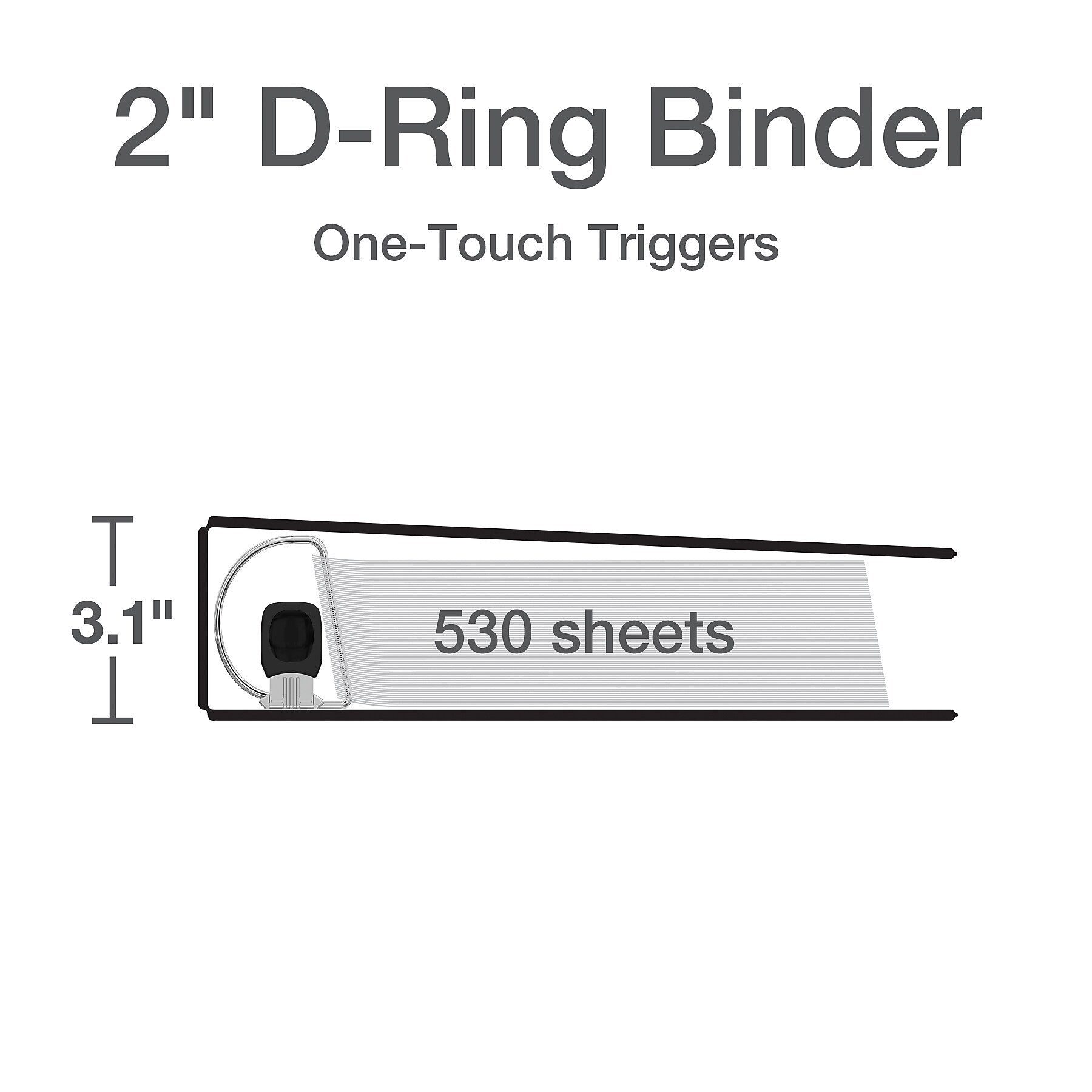 Cardinal Premier Heavy Duty 2" 3-Ring View Binders, D-Ring, White (10320)