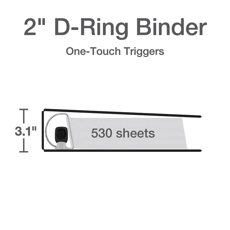 Cardinal Premier Heavy Duty 2" 3-Ring View Binders, D-Ring, White (10320)