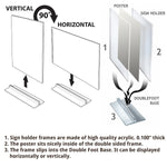 Azar Sign Holder, 5" x 7", Table Top, Clear, Acrylic, 10/Pack (102722-10PK)