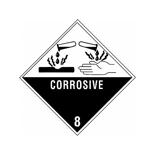 Decker Tape "Corrosive 8" Label, 4" x 4", 500/Roll (DL5240C)