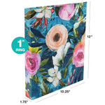 Global Printed Products Floral 1" 3-Ring Non-View Binders, Multicolored, 4/Pack (GPP-0096-B)